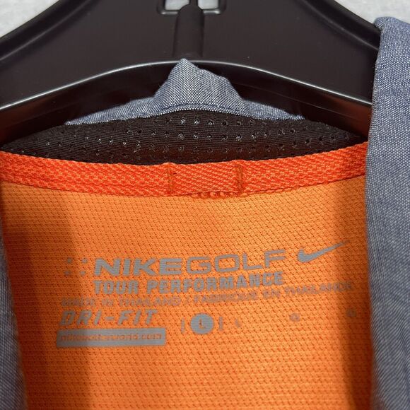 Nike Dri-Fit Polo Shirt Men’s Large Golf Performance Classic Short Sleeve Orange - Picture 6 of 9